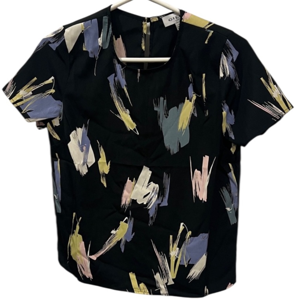 Gilli Black Top with Multicolor Abstract Design size S